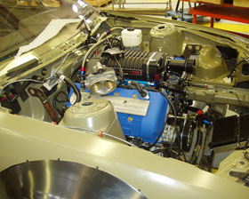 Mustang engine set back